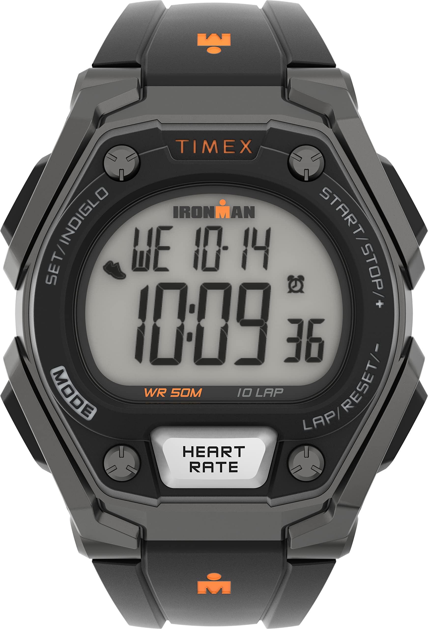 Timex Men's Ironman Classic 43mm Watch - Black Strap with Orange Accents