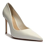SCHUTZ Women's Lou Pointed Toe Pump Heels, White, Size 9