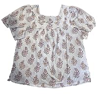 Lucky Brand Women's Printed Embroidered Square Neck Top