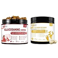 Glucosamine for Dogs, Joint Supplement for Dogs with Chondroitin, Dog Vitamins for Overall Health with Minerals, Multivitamins for Dogs for Immune Support