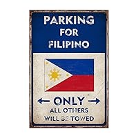 Vinyl Wall Quotes Stickers Parking for Filipino Only All Others Will Be Towed Vintage Lettering Wall Stickers Wall Art State Flag Travel Sports Wall Decals for Classroom Party School Cups 22in