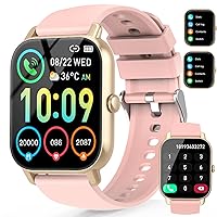 Women's Smartwatch, Phone Function, 1.85 Inch Touchscreen Smart Watch, Heart Rate Pedometer, Sleep Tracker, IP68 Waterproof Sports Watch, 112 Sports Modes, Fitness Watch for Android iOS, Light Pink