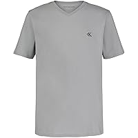 Calvin Klein Boys' Short Sleeve Solid V-Neck T-Shirt, Soft, Comfortable, Relaxed Fit