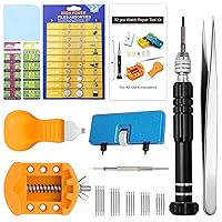 Watch Battery Replacement Kit, GLDCAPA Watch Repair Screwdriver, Watch Band Replacement tool, Watch Wrench Back Remover, Watch Case Opener, Spring bar, Tweezers with 42pcs Watch Battery