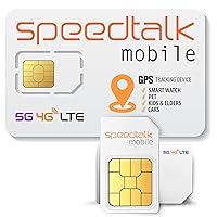 SpeedTalk Mobile Tracker SIM Card for 5G 4G LTE GSM Pet Senior Kids Car Smart Watch GPS Tracking Devices Locators | Talk Text Data | 3 in 1 Simcard Standard Micro Nano | 30 Days Wireless Service Plan