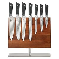 Premium Grade Super Steel 8-Piece Knife Set with Magnetic Stand, G10 Handles