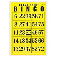 Reizen Giant Print Bingo Card - Black on Yellow Background - Reduced Price