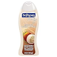 Softsoap Body Wash Exfoliating Scrub, Coconut Butter Scent, 20 oz Bottle