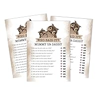 Who Said it Game Mommy Or Daddy 50 Sheet Fun Baby Shower Game Owl Bird Party Supply