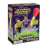 Stomp Rocket Ultra LED Rocket Launcher for Kids, 4 LED Foam Tipped Rockets - Fun Backyard & Outdoor Kids Toys Gifts for Boys & Girls - Toy Foam Blaster Set - Multi-Player Adjustable Launch Stand
