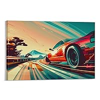 Car Wall Art Print Japanese Street Racing Poster Fashion Colorful Landscape Car Modern Illustration Living Room Corridor Beautiful Canvas Wall Decor (21)Picture Print Modern Family Decor24x36inch(60x9