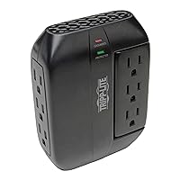 Tripp Lite SWIVEL6 6 Outlet Surge Protector Power Strip, 3 Rotatable Outlets, Black, Lifetime Limited Warranty & Dollar 20,000 Insurance, 120 Volts