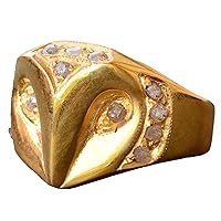 Genuine Real Diamond Gemstone Ring, 2.5 Carat, Unique Diamond Ring, Owl Ring, Sterling Silver Ring