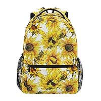 ALAZA Watercolor with Sunflowers Travel Laptop Backpack Durable College School Backpack