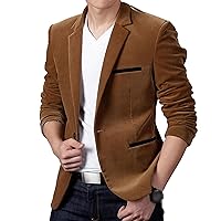 Men's Blazer Casual Sport Coats Slim Fit One Button Blazer Suit Jacket Lightweight Sports Corduroy Jacket