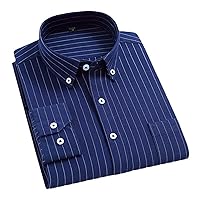 Oxford Clothing Men's Shirts Long Sleeves Solid Shirt Slim Fit Cotton Casual Social Shirt