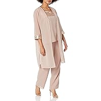 Le Bos womens Missy Embellished Duster 3 Piece Pant SetFormal Night Out Dress