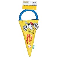 Durable Dog Toy - Athlete Snoopy Flattie Fan Banner with Rope Tug, Squeaker, and Crinkle - Interactive Chew Toy for Small, Medium, Large Dogs and Puppies