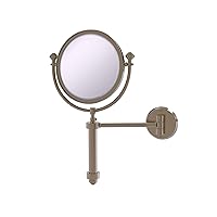 Allied Brass SB-4/4X Southbeach Collection Wall Mounted 8 Inch Diameter with 4X Magnification Make-Up Mirror, Antique Pewter