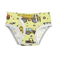 Vehicle Boys' Briefs Road Digger Truck Cartoon Kid Underwear Little Child Underpants, 2-8T