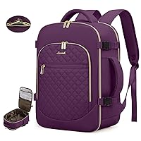 LOVEVOOK Carry on Backpack, 30L Travel Backpack for Women Airline Approved,Luggage Business Weekender Overnight Daypack as Personal Item fit for 15.6 inch Laptop,Purple