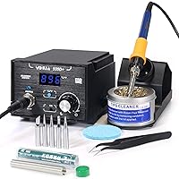 YIHUA 939D+ Digital Soldering Station, 75W Equivalent with Precision Heat Control (392°F to 896°F) and Built-in Transformer. ESD Safe, Lead Free with °C/°F display (Black)