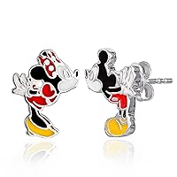 Mismatched Stud Earrings - Mickey Mouse and Minnie Mouse Sterling Silver