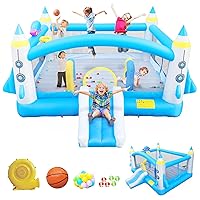 Inflatable Bounce House, Multifunctional Slide Inflatable Bouncer for Kids Complete Setup with Blower- 198