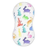 xigua 1 Pack Cute Rabbits Muslin Baby Burp Cloths,Super Soft Absorbent Skin-Friendly Cotton Burping Rags for Newborn, Boys & Girls,Unisexs 22x11in