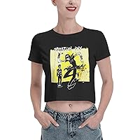 Leak Navel T Shirt Operation-Ivy Womens Crop Tee Summer Fashion Short Sleeves T-Shirts Black