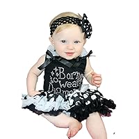 Born to Wear Diamond Rhinestone Shirt Black Baby Skirt Clothing Set Nb-12m
