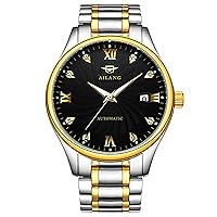 AILANG Luxury Mens wristwatches Automatic Mechanical Business Man Watches Calendar Waterproof 316L Stainless Steel Watch -502