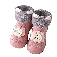 Infant Toddle Footwear Winter Toddler Shoes Soft Bottom Indoor Non Slip Warm Cartoon Animal Floor Socks Kids Dress Boot
