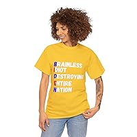Brainless Idiot Destroying Entire Nation Men's Biden Funny Humor Election 2024 Trump Supporters T-Shirt