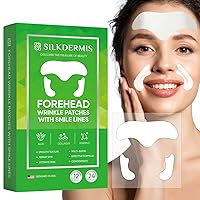 Forehead Wrinkle Patches 12Pcs with Smile Line Patches 24Pcs with Aloe, Collagen, Vitamin E, Forehead Wrinkles Treatment and Smile Lines Treatment