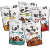 BeeFree Warrior Mix Gluten Free Granola - Chunky Granola Bites | Paleo, Low Carb, Grain Free, Preservative Free, Oat Free | Granola for Yogurt, Low Calorie Snack | Variety Pack, 9 Oz Bags, 5 Pack