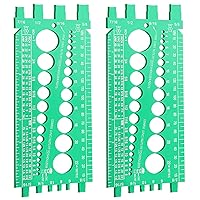 Hoteam 2 Pieces Nut Bolt Thread Gauge Checker Plastic Bolt Size and Thread Gauge Bolt Nut Thread Measure Gauge Bolt and Nut Identifier Gauge Bolt Gauge with Inch and Centimeter Ruler (Green)