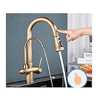 Antique Brass Filter Tap Kitchen Pull Out 360 Swivel Filter Tap 3 in 1 Kitchen Sink Mixer Water Purifying Mixer,Easy to Clean