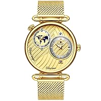 rorios Fashion Men's Watch Men Stainless Steel Strap Mesh Sport Date Calendar Wristwatches for Men Waterproof Watches