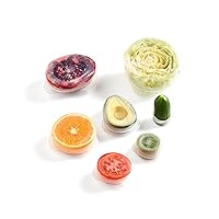 Reusable Produce Savers, Set of 7, Covers Fruits & Vegetables To Keep Fresh, Dishwasher Safe, Avocado & Onion Saver