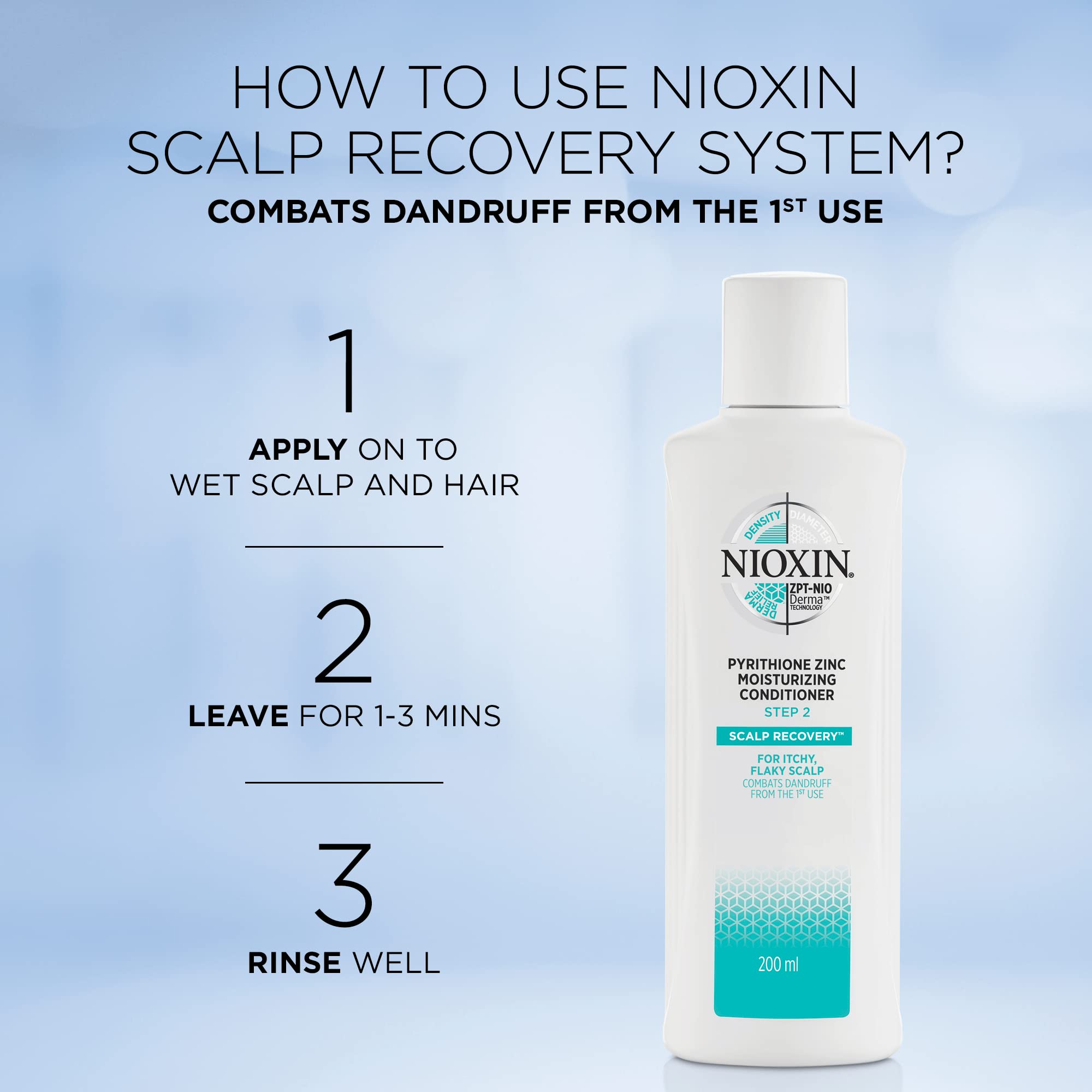 Nioxin Scalp Recovery Step 2 Moisturizing Conditioner for Itchy, Flaky Scalp, Anti-Dandruff Conditioner with Pyrithione Zinc, 33.8 oz