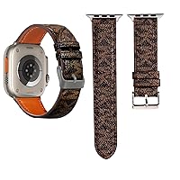 Designer Band Compatible with Apple Watch 45mm 44mm 42mm, Luxury Beige  Plaid Elements Soft Leather iWatch Band with Classic Firmly Buckle for  iWatch