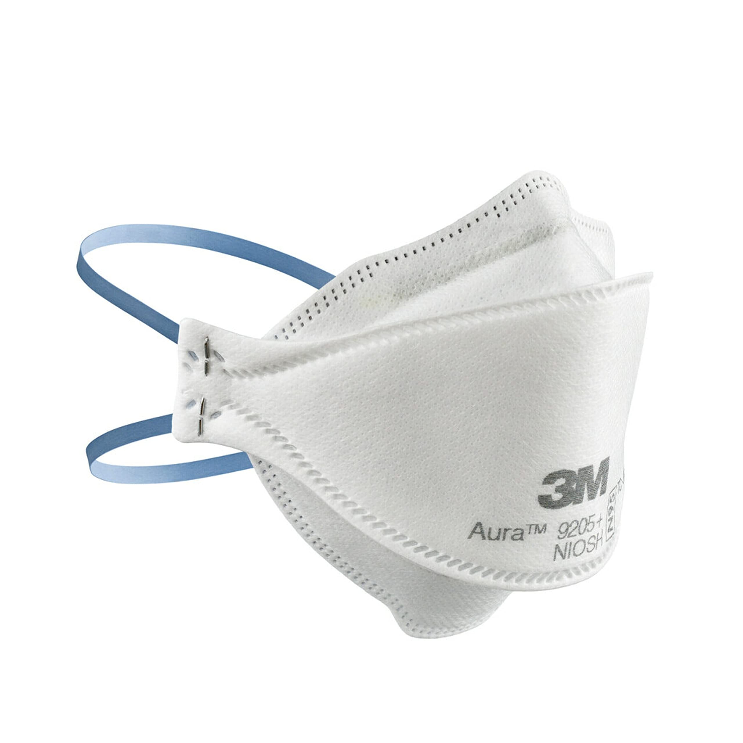 3M Aura Particulate Respirator 9205+ N95, Lightweight, Three Panel Designed Respirator Helps Provide Comfortable And Convenient Respiratory Protection, 10-Pack