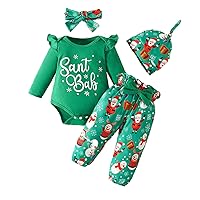 Toddler Girls Christmas Outfits Long Sleeve Santa Sweater Top Flared Pants Fall Winter Outfits Baby for Girls