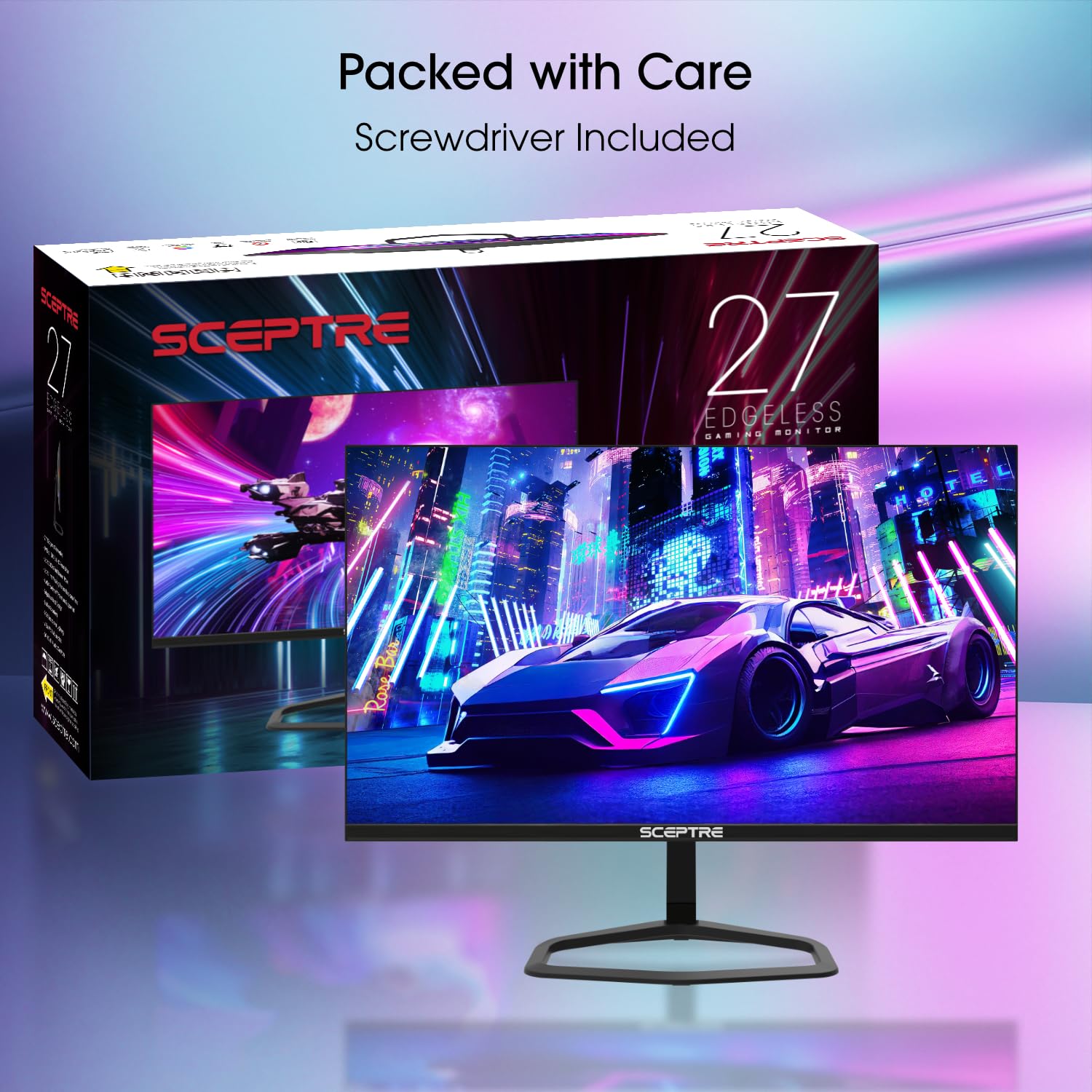 Sceptre 27-inch 240Hz Gaming Monitor 1ms 99% sRGB AMD FreeSync Premium DisplayPort x2 HDMI x2 Build-in Speakers, Machine Black 2023