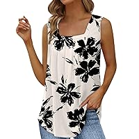 Sleeveless Top for Women Casual Summer 2024 Daily Solid Square Neck Blouse Slim Fit Workout Shirt