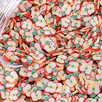 100g Fruit Lollipop Ice Cream Flower Slime Charms Resin Flatbacks Polymer Clay Sprinkles Decoration Filler DIY Mud Particles Scrapbook Phone Case Nail Art Miniature Fairy Garden DIY (apple6)