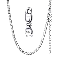 Silvora S925 Curb Link Chain Necklace 3MM/5MM, Sterling Silver Figaro Link Chains for Men Women Italy Miami Curb Chains 14-28 Inches （Gift Packaging