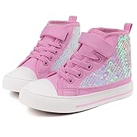 Toandon Kids Adorable Fashion High Top Casual Canvas Sneakers