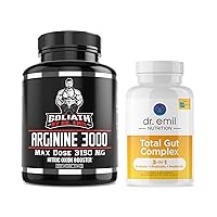 Dr. Emil's Health Duo - L Arginine (3150mg) Nitric Oxide Supplement & Total Gut Complex for Muscle Growth, Vascularity, Endurance, Heart Health, and Gut Health - 90 Tablets + 30 Day Supply